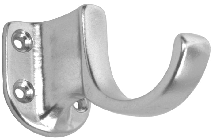 Garderobenhaken Aluminium-Guss Wappen doppelt Huthaken poliert