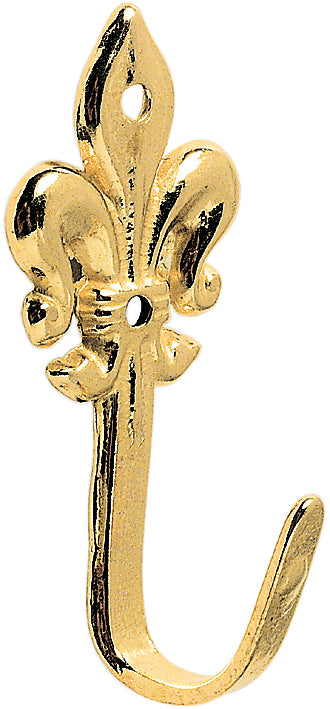 Zierhaken Lilie Messing brüniert 40 mm