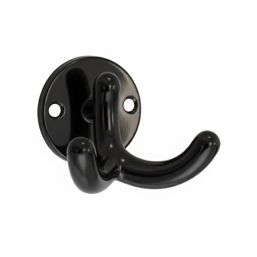 Garderobenhaken Aluminium-Guss schwarz Mantelhaken poliert