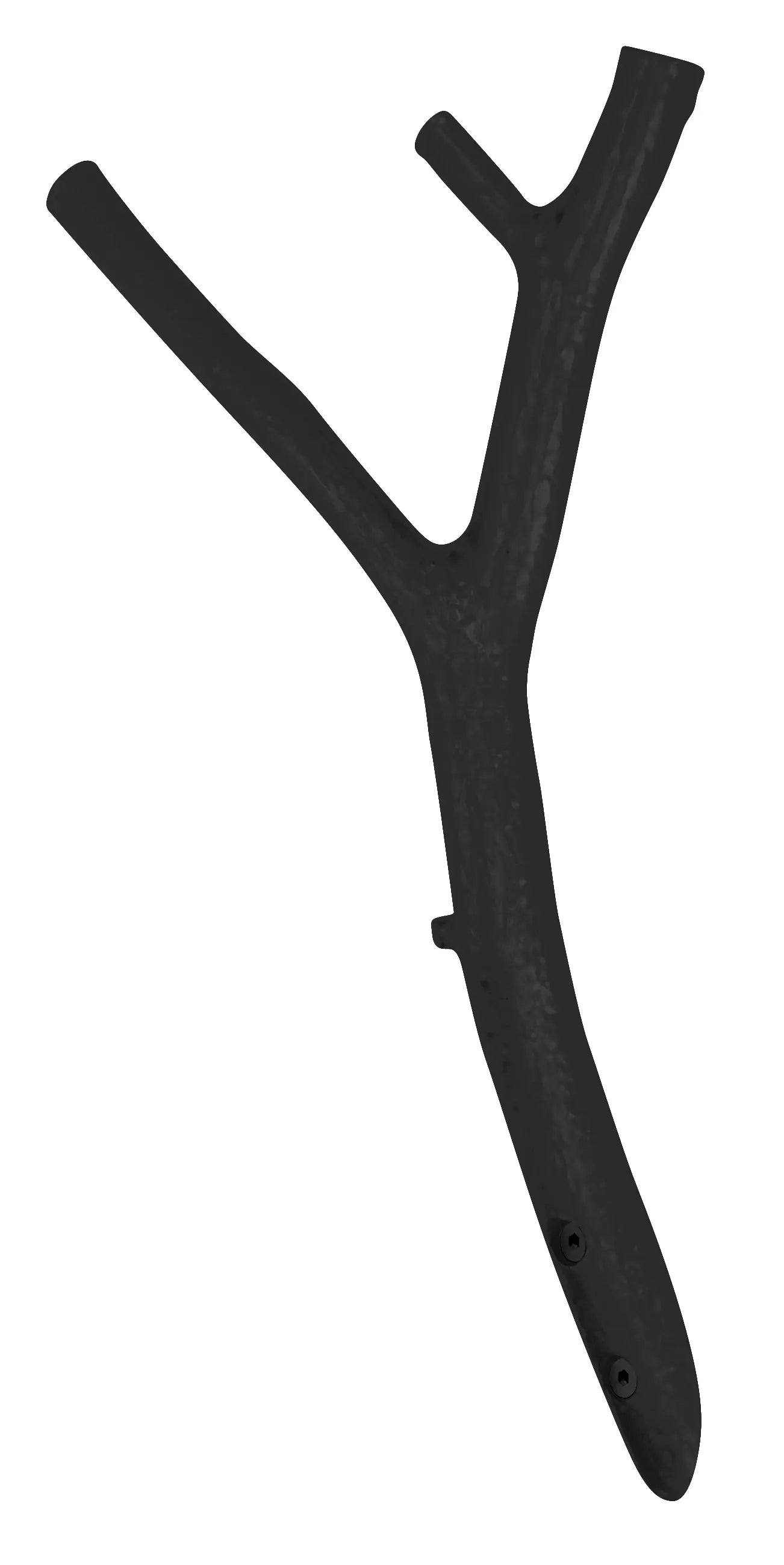 AST Design-Garderobenhaken von Hullmann-Gimmler mit natürlicher Ast-Struktur in RAL 9005 Tiefschwarz.