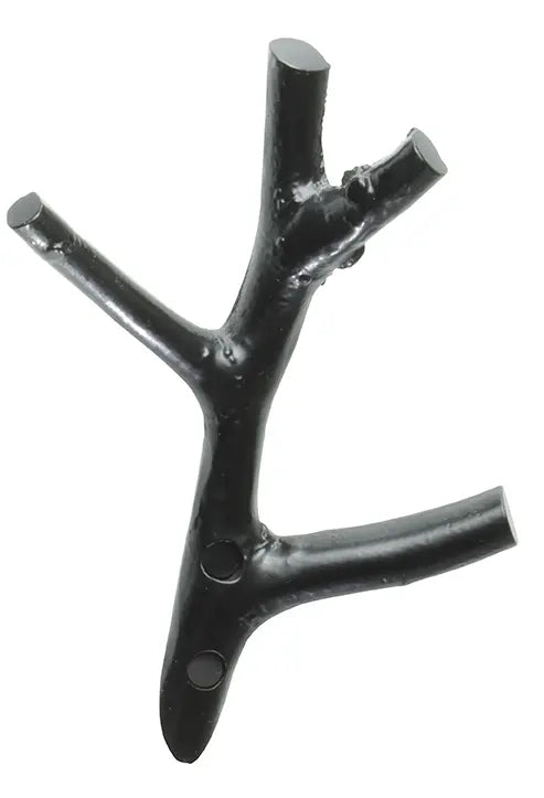 Design-Garderobenhaken in Ast-Form, Farbe RAL 9005 Tiefschwarz, von Hullmann & Gimmler, minimalistisches Design aus Metall.