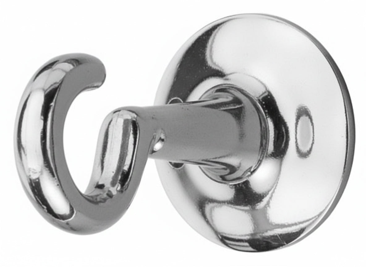 Seilendhaken mit Stockschraube Messing verchromt
