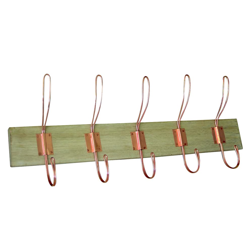Holzgarderobe mit Kupferdraht Haken
