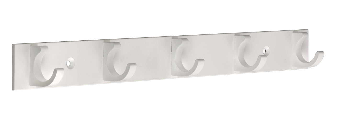 Hakenleiste Aluminium mit 5 Haken weiß mit 5 Haken