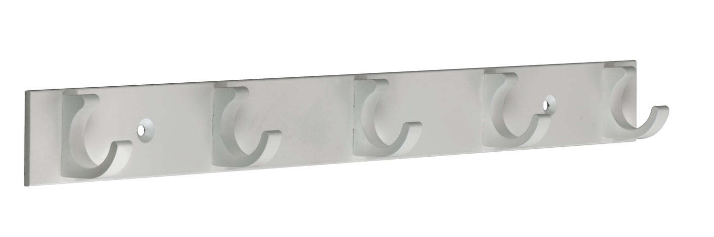 Hakenleiste Aluminium mit 5 Haken weiß mit 5 Haken