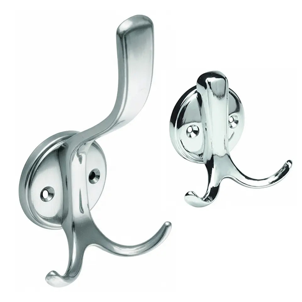 Robuste und stilvolle Garderobenhaken aus Zinkdruckguss, ideal für eine moderne Flurgarderobe und den professionellen Objektbereich.