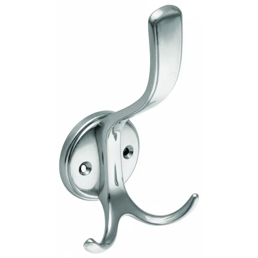 Robuste und stilvolle Huthaken aus Zinkdruckguss, ideal für eine moderne Flurgarderobe und den professionellen Objektbereich.