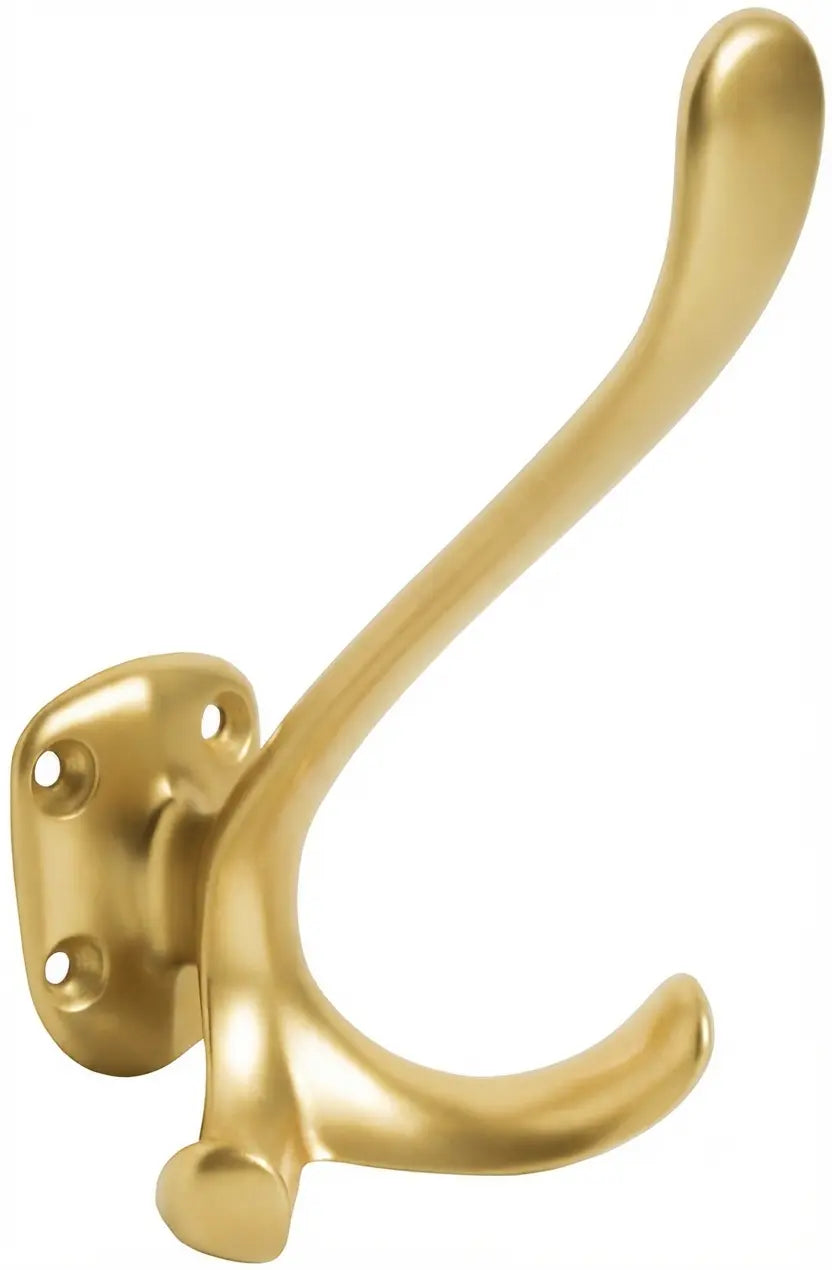 Iserlohner Haken Ernst Hunke Aluminium-Klassiker Garderobenhaken  in Goldfarbig eloxiert in Frontansicht.