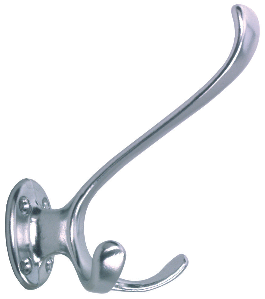 Garderobenhaken Aluminium-Guss doppelt Huthaken poliert