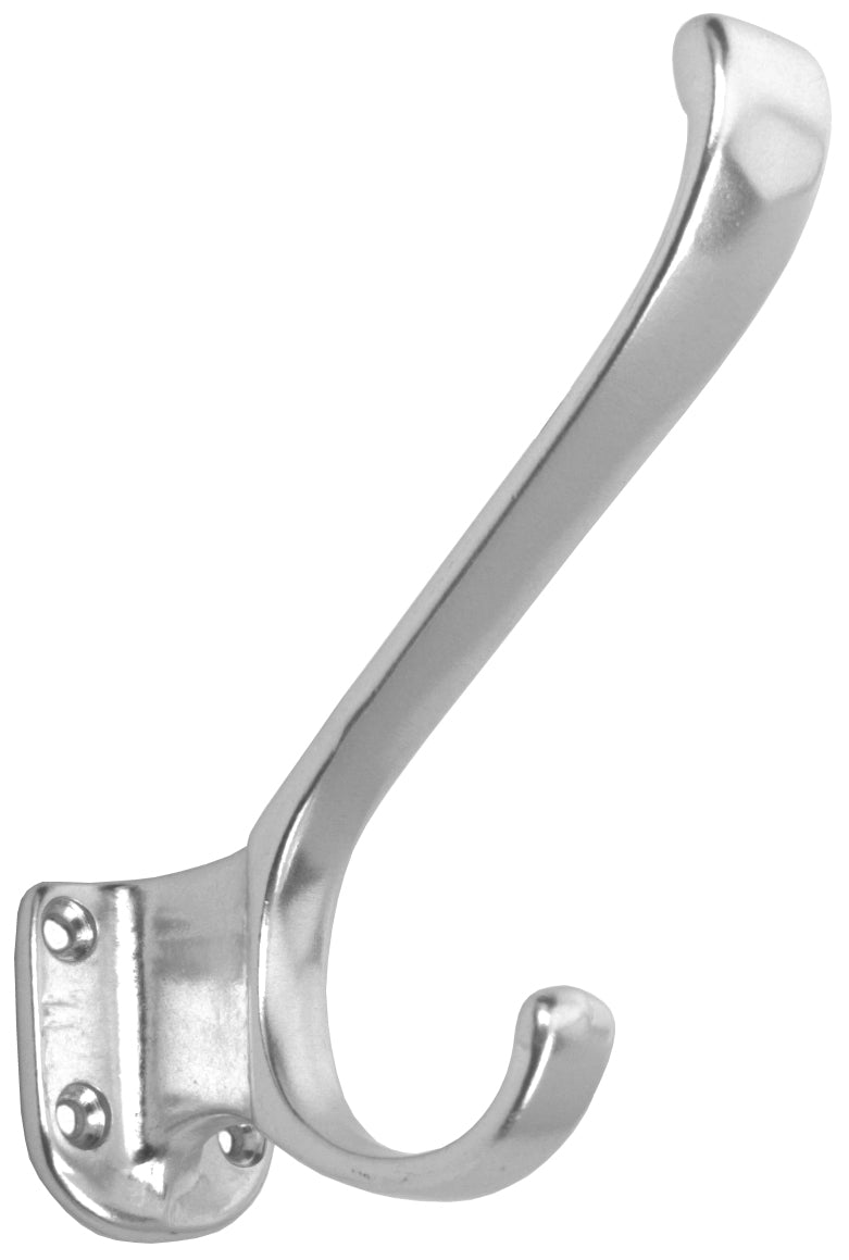 Garderobenhaken Aluminium-Guss Wappen doppelt Huthaken poliert