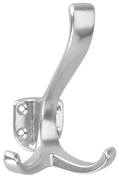 Garderobenhaken Aluminium-Guss Wappen doppelt Huthaken poliert