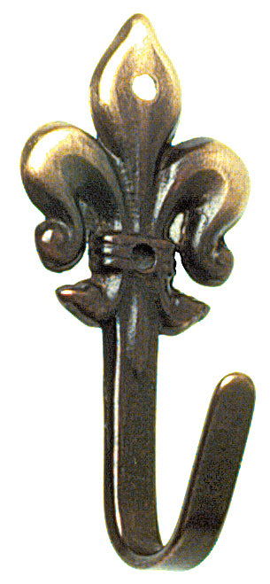 Zierhaken Lilie Messing brüniert 40 mm