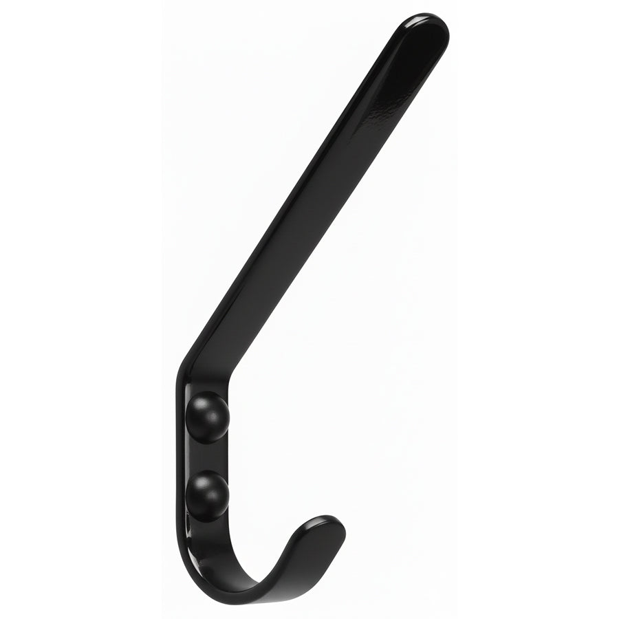 Garderobenhaken Stahl schwarz Huthaken poliert