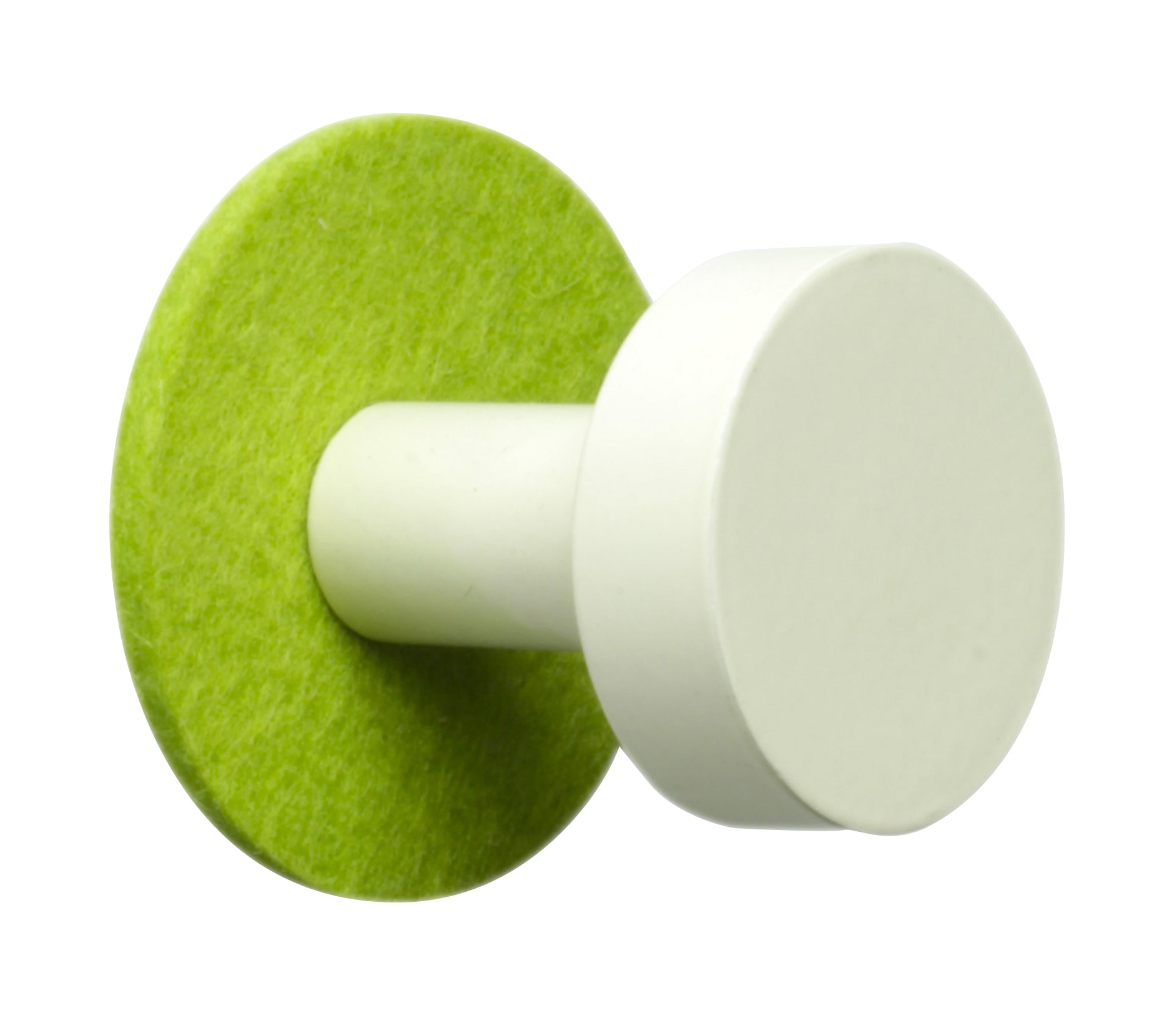 Modell:Huthaken Alumininium mattsilber mit blauer Filzscheibe