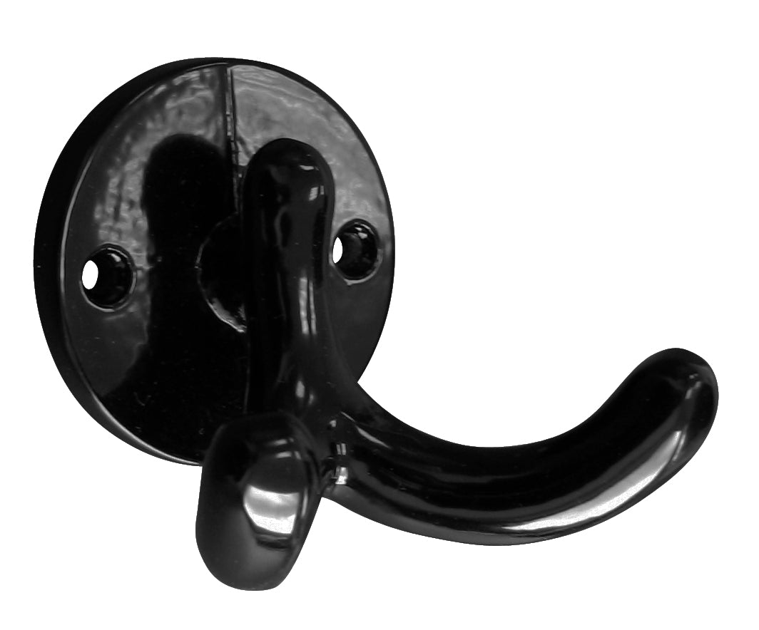 Garderobenhaken Aluminium-Guss schwarz Huthaken poliert