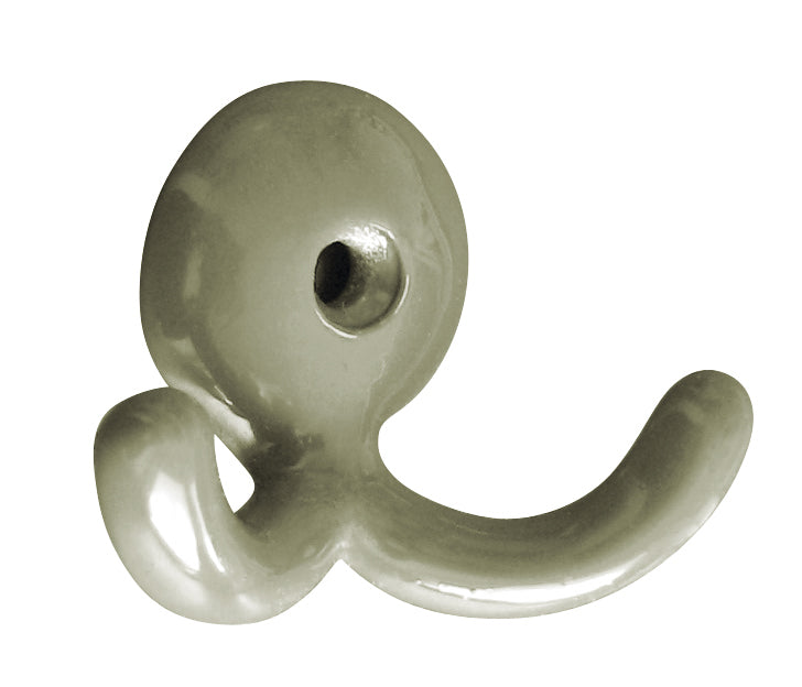 Mantelhaken Aluminium-Guss, klein schwarz doppelt