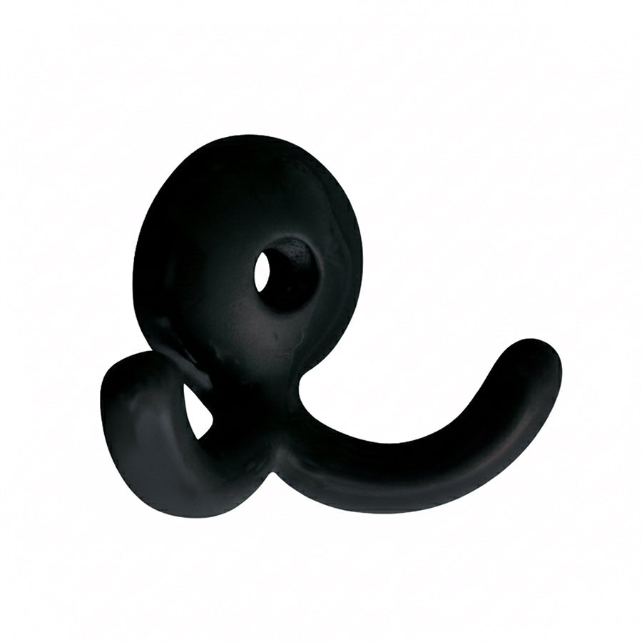 Mantelhaken Aluminium-Guss, klein schwarz doppelt