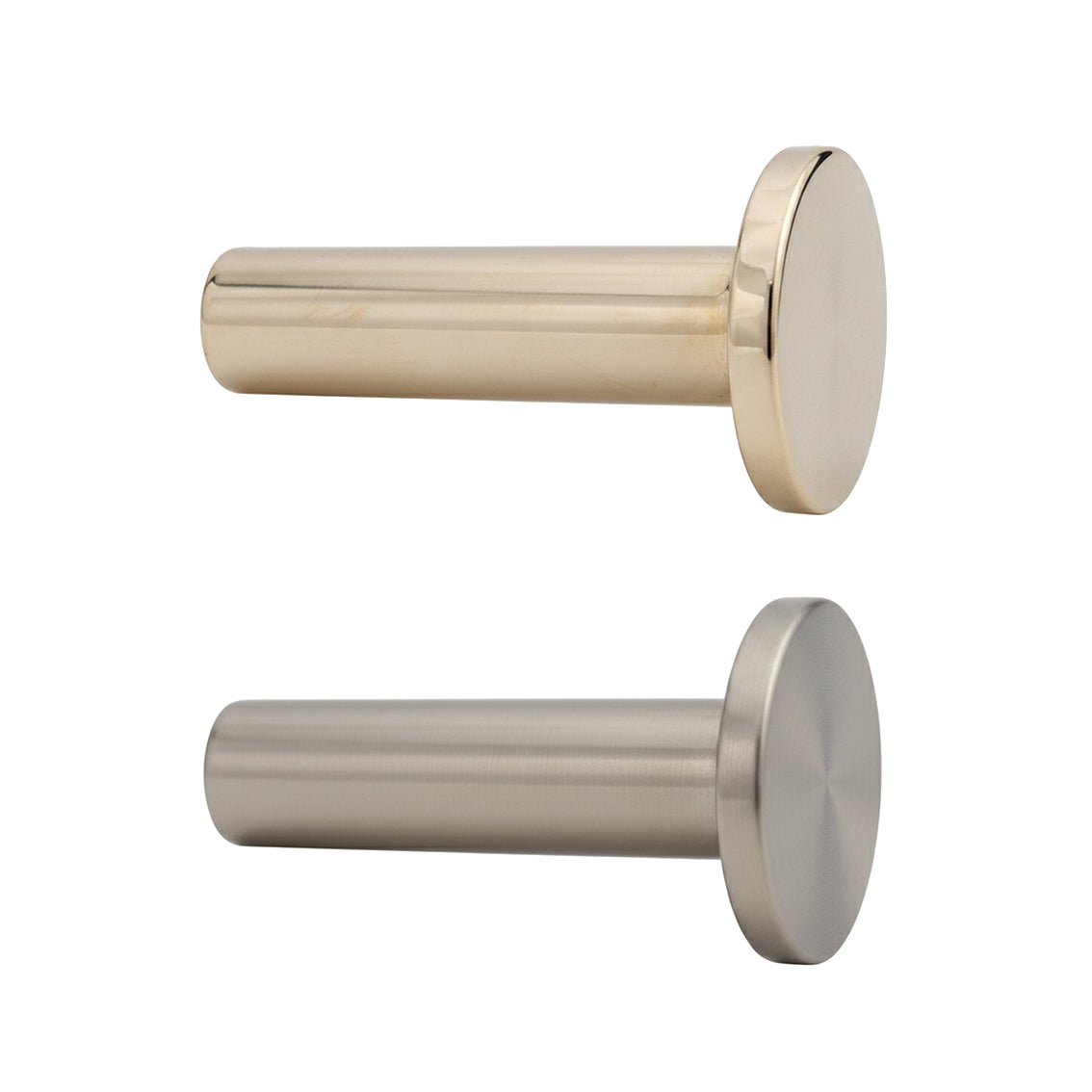 Knopfhaken Messing matt oder glänzend vernickelt