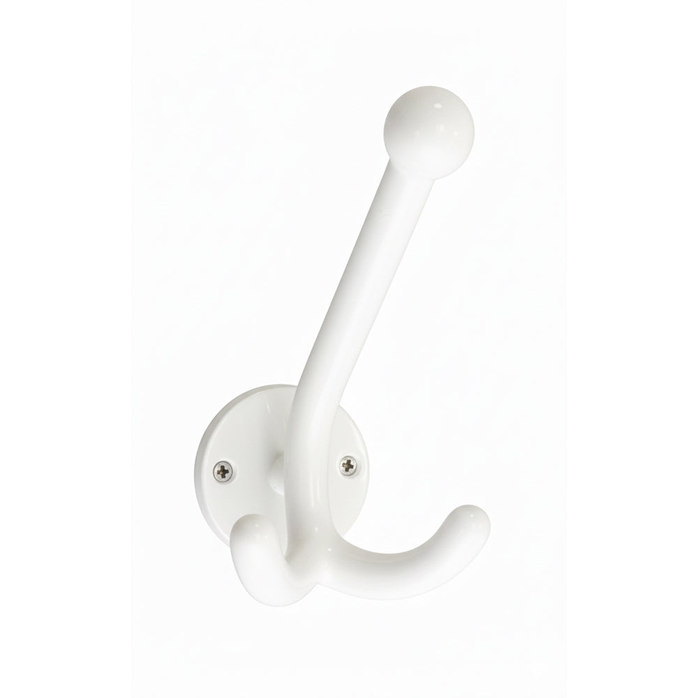 Garderobenhaken Aluminium-Guss weiss Huthaken poliert