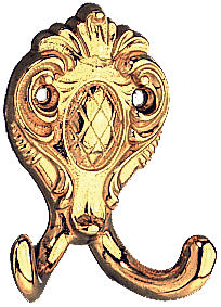 Hut- und Mantelhaken Messing Mantelhaken poliert