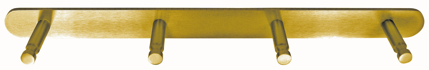 Hakenleisten mit 4 Haken Messing Messing gebürstet