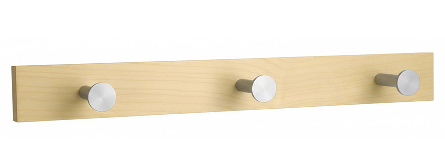 **NEU** Kurze Garderobenleiste mit drei silberfarbenen Scheibenhaken