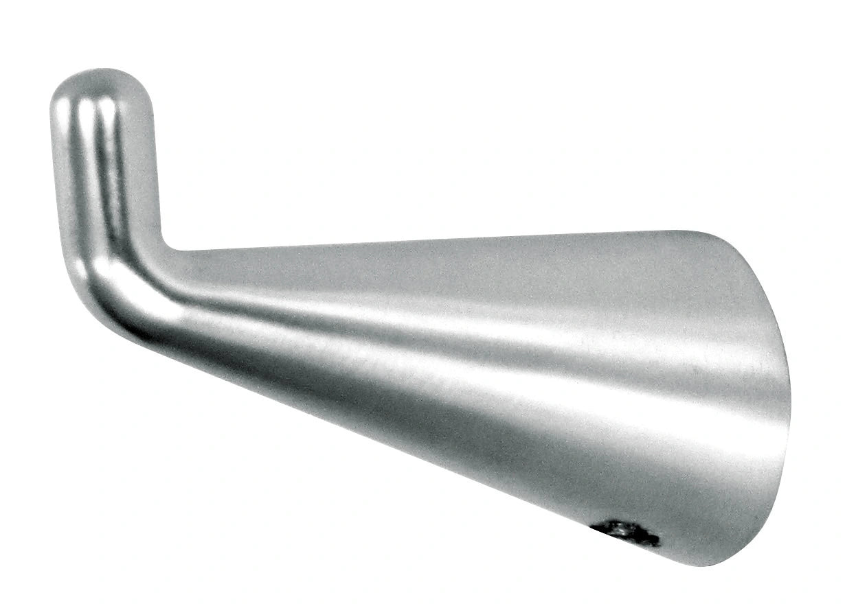Moderner Stifthaken "Berlin" in Silber eloxiert, minimalistisches Design.