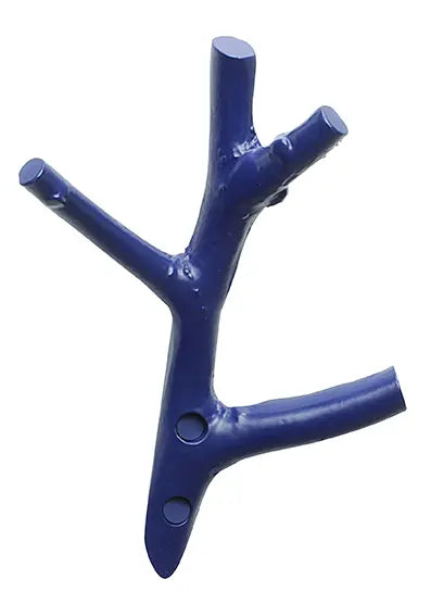 Design-Garderobenhaken in Ast-Form, Farbe RAL 5003 Saphirblau, von Hullmann & Gimmler, minimalistisches Design aus Metall.