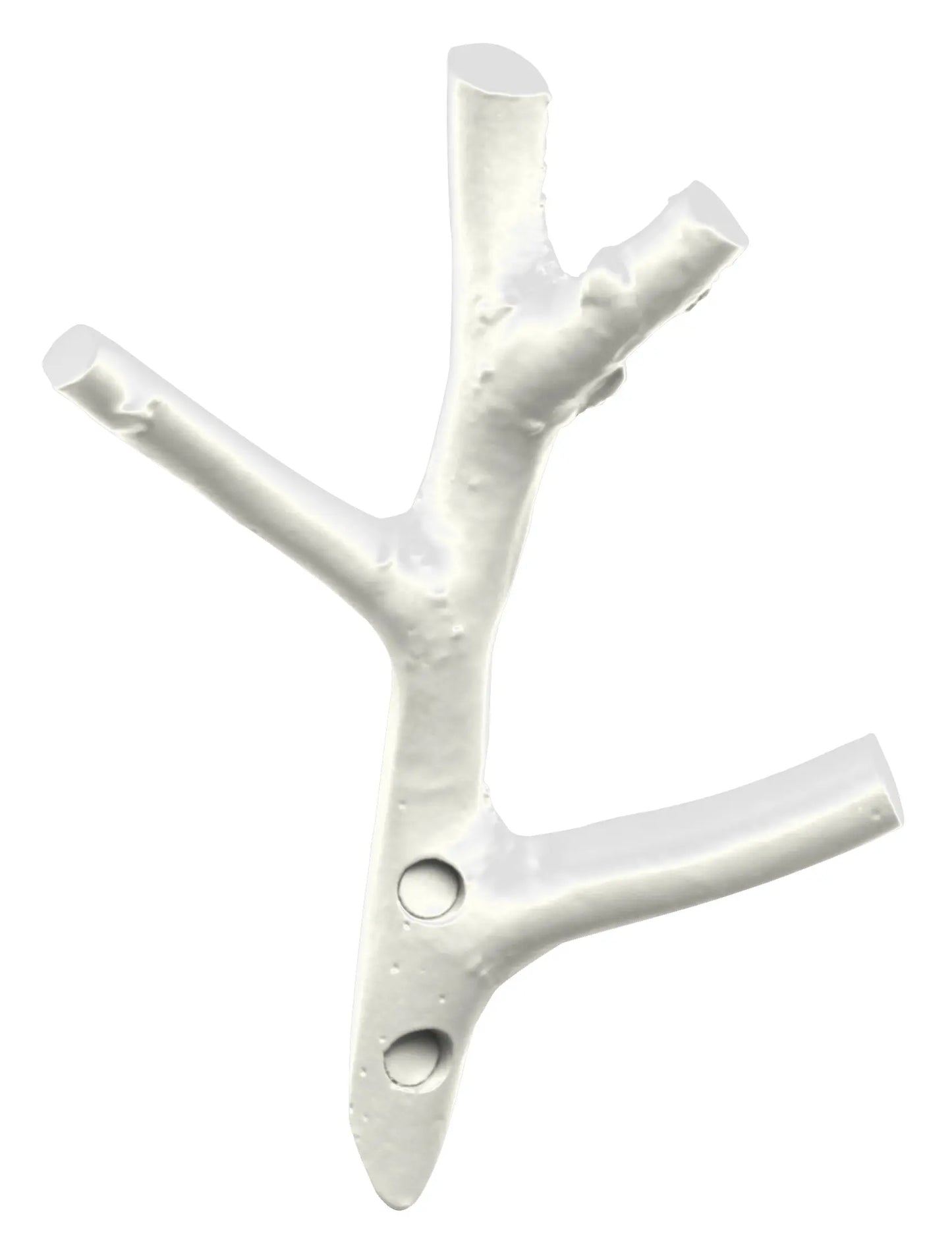 Design-Garderobenhaken in Ast-Form, Farbe RAL 1015 Hellelfenbein, von Hullmann & Gimmler, minimalistisches Design aus Metall.