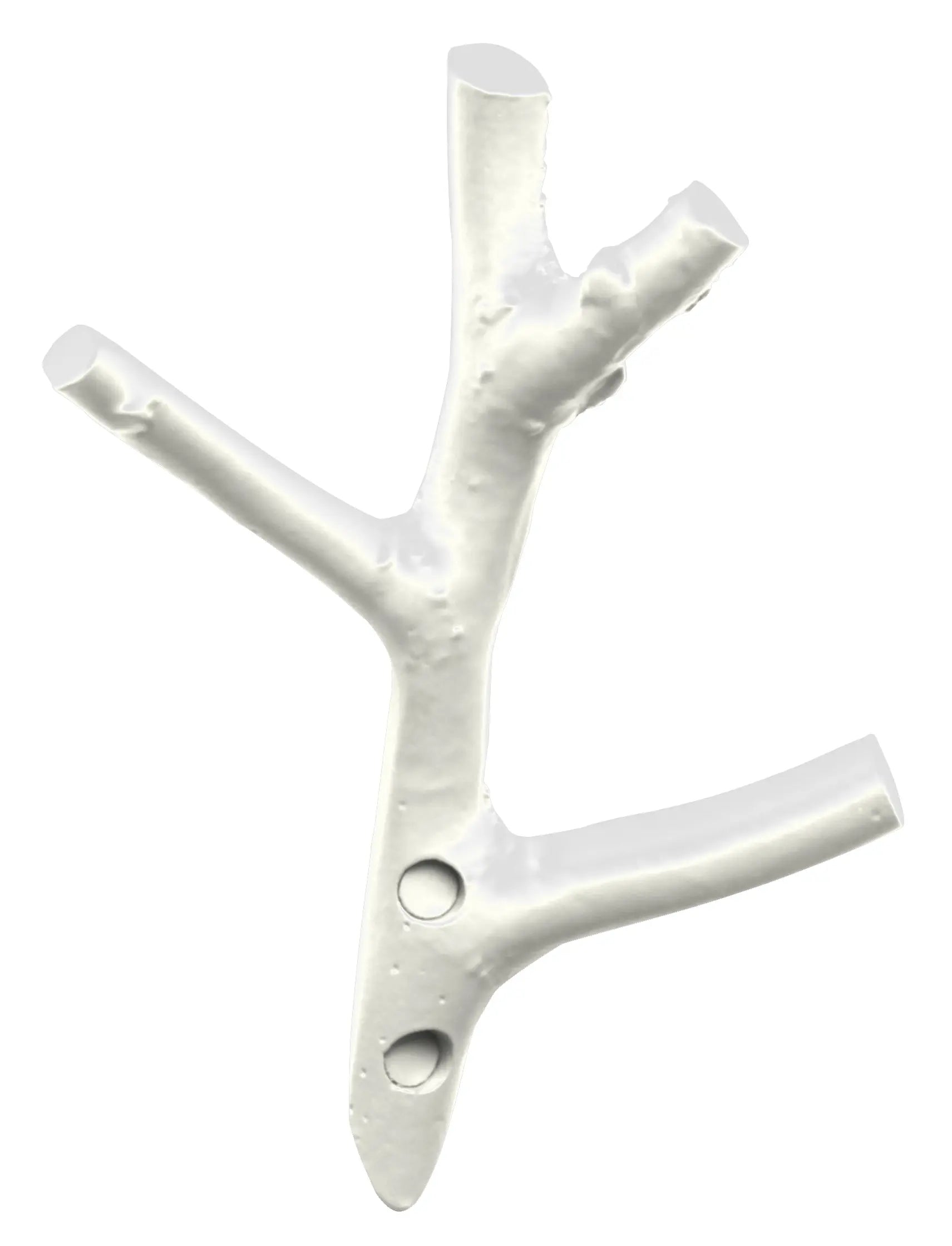 Design-Garderobenhaken in Ast-Form, Farbe RAL 1015 Hellelfenbein, von Hullmann & Gimmler, minimalistisches Design aus Metall.