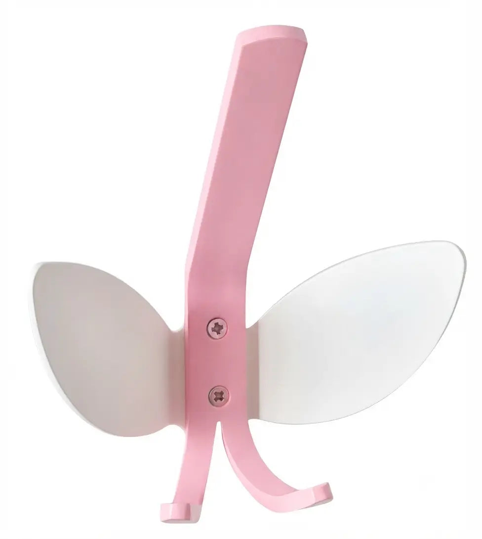 Doppelter Huthaken in der Farbe Rosa mit weißen Feenflügeln.