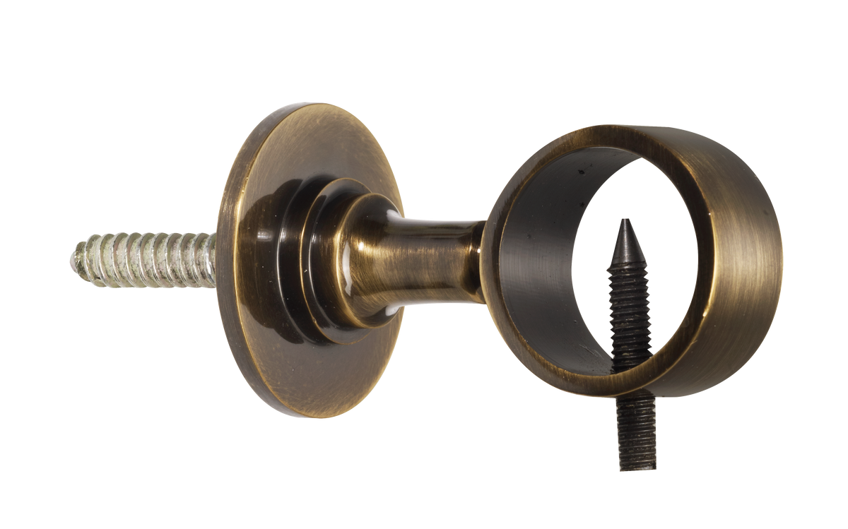 Seilhalter mit Stockschraube Messing brüniert Ø 30 mm