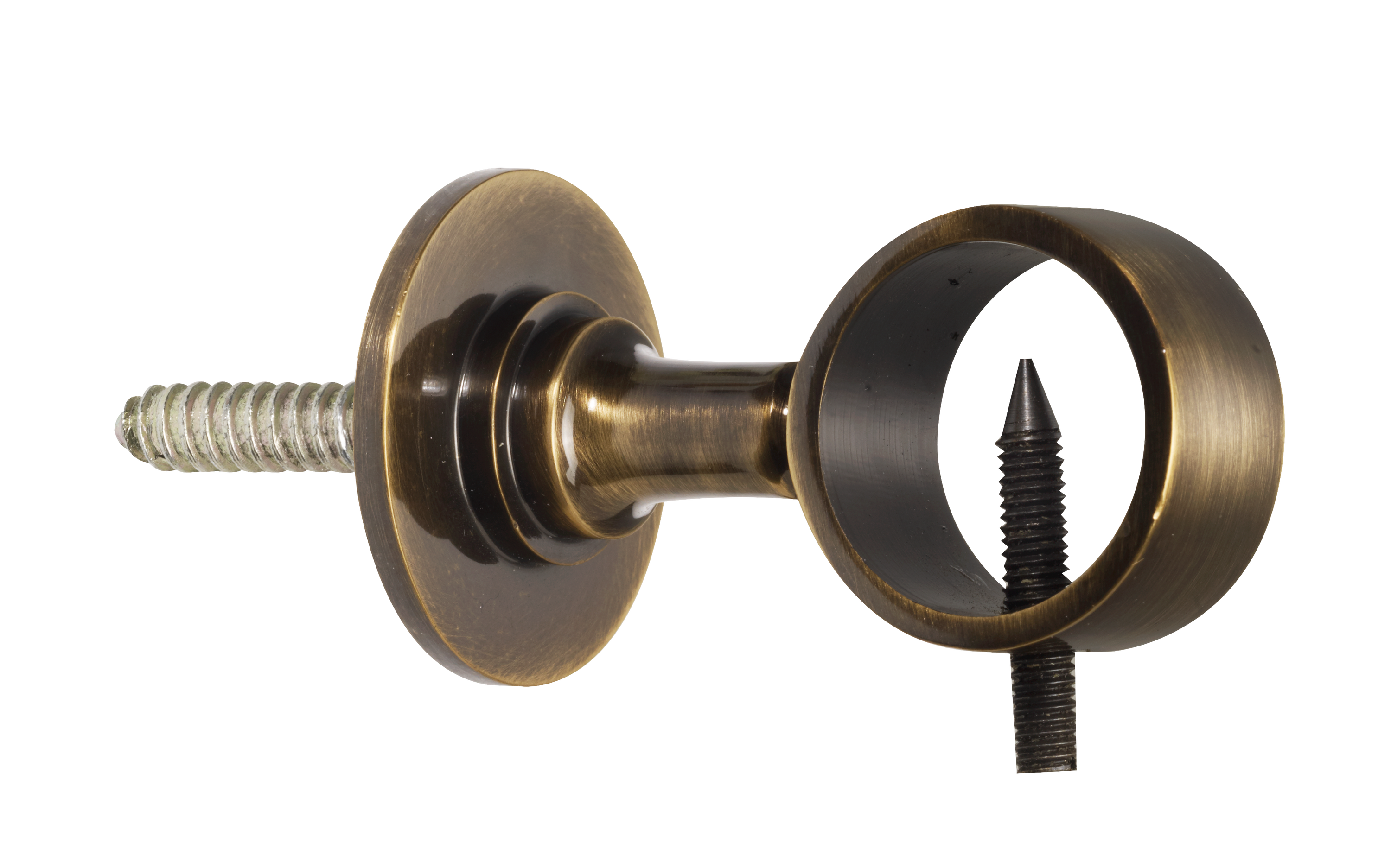 Seilhalter mit Stockschraube Messing brüniert Ø 30 mm