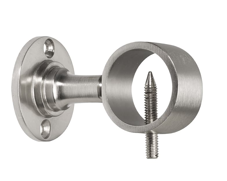 Seilendhalter mit Schraublöchern Messing matt vernickelt, für Seil-Ø 30 mm
