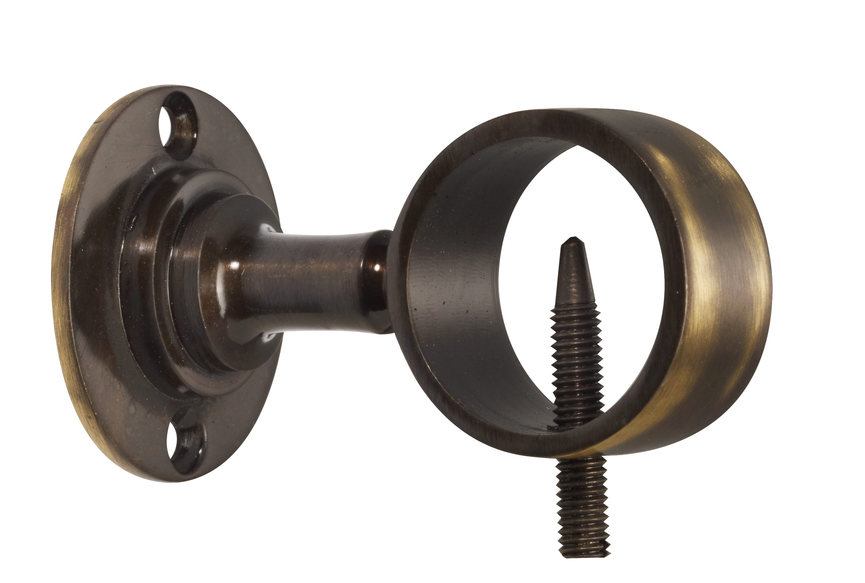 Seilhalter mit Schraublöchern Messing brüniert Ø 30 mm