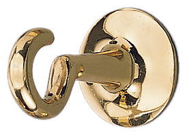 Seilendhaken mit Stockschraube Messing Messing brüniert