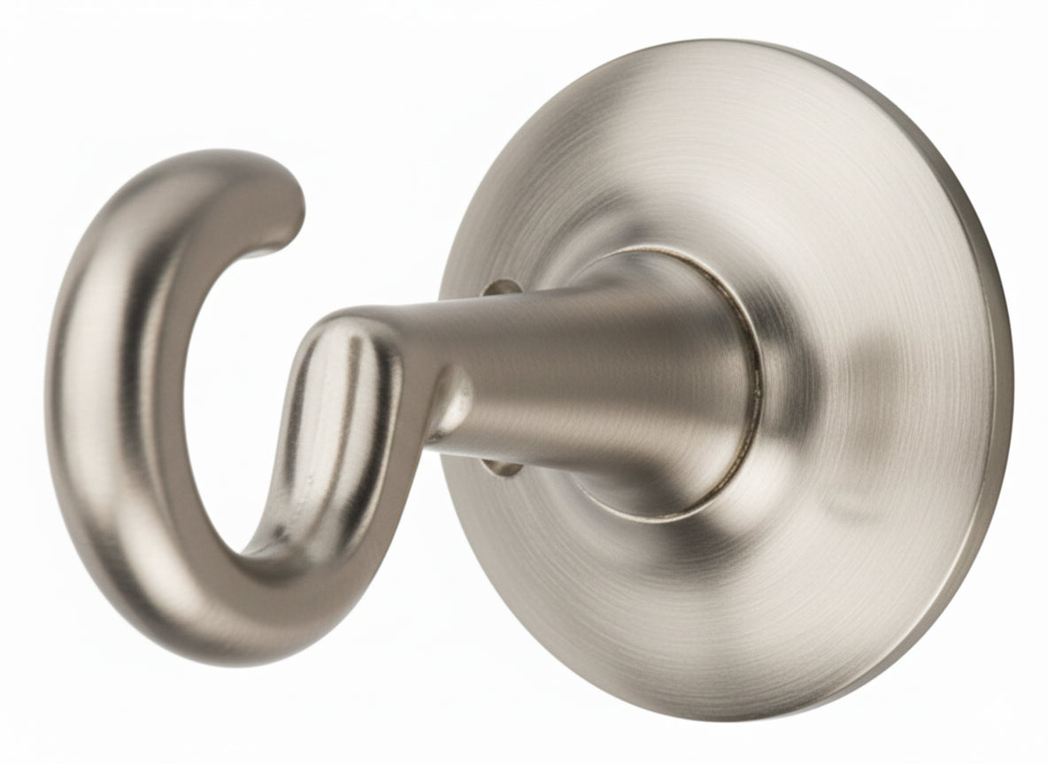 Seilendhaken mit Stockschraube Messing vernickelt