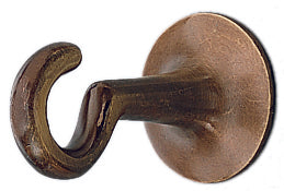 Seilendhaken mit Stockschraube Messing Messing brüniert