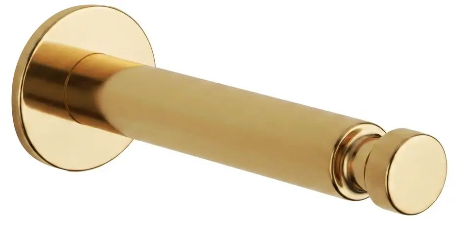 Massiver Stabhaken „Hermann Schwerter“ von Iserlohner Haken in Messing poliert, lange Ausführung mit Rille.
