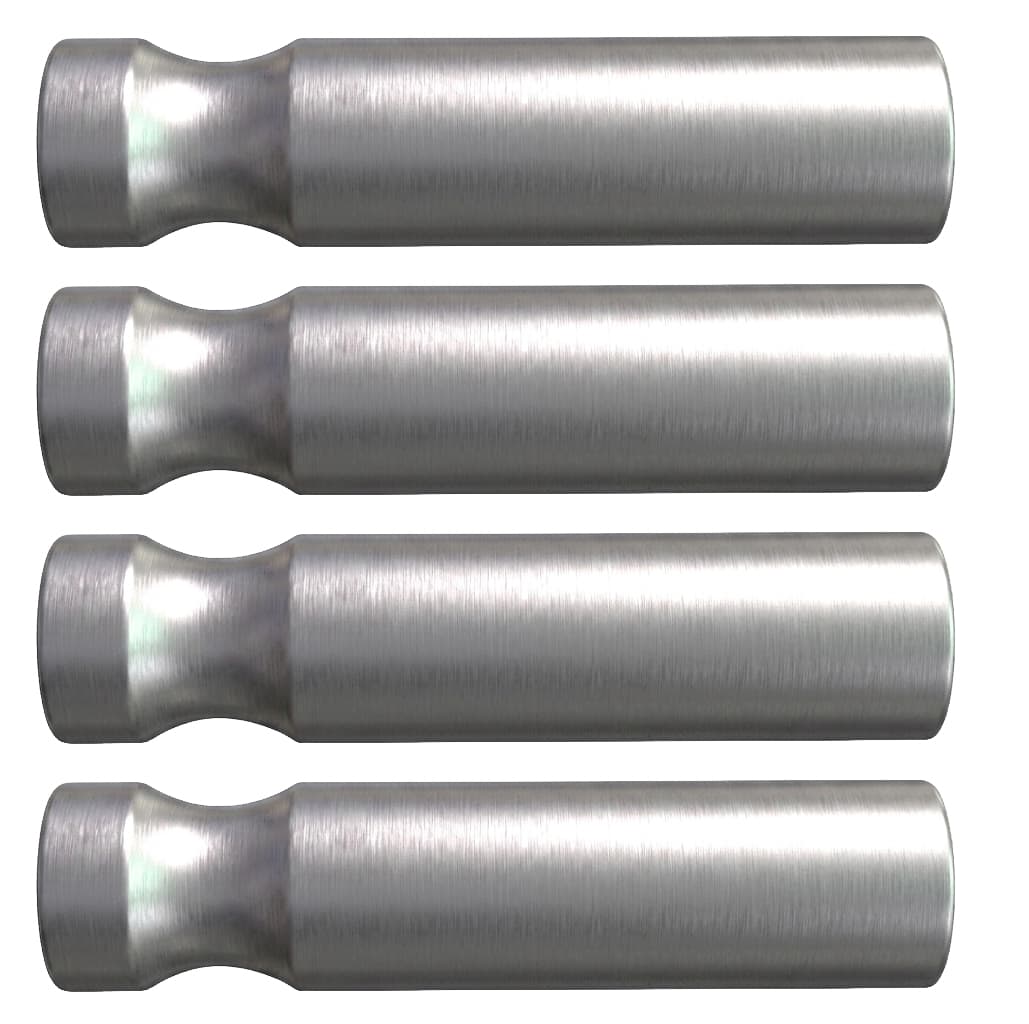 4er-Set zylindrische Garderobenhaken in Aluminium gebürstet, mit umlaufender Einkerbung zur sicheren Aufhängung von Kleidung.