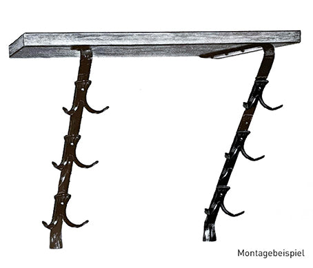 Garderobenstrebe Aluminiumguss nickelfarbig mit Auflage