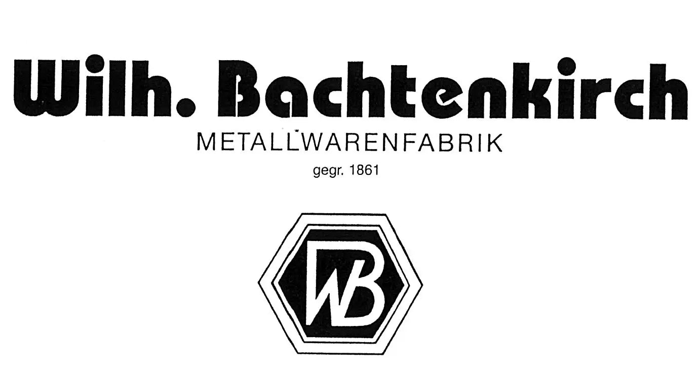 Das Logo der Firma Wilhelm Bachtenkirch Metallwarenfabrik, gegründet 1861.