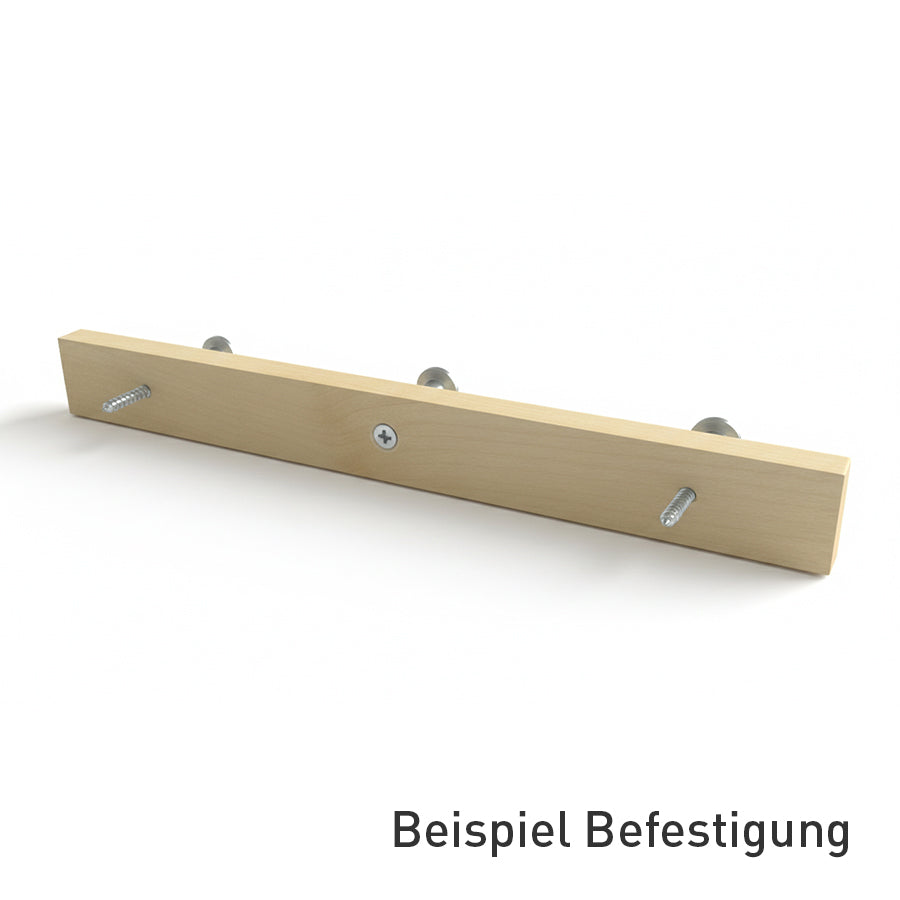 **NEU** Kurze Garderobenleiste mit drei silberfarbenen Scheibenhaken
